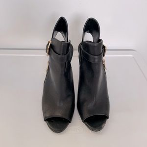 BCBGENERATION black open toe heeled ankle boots/booties